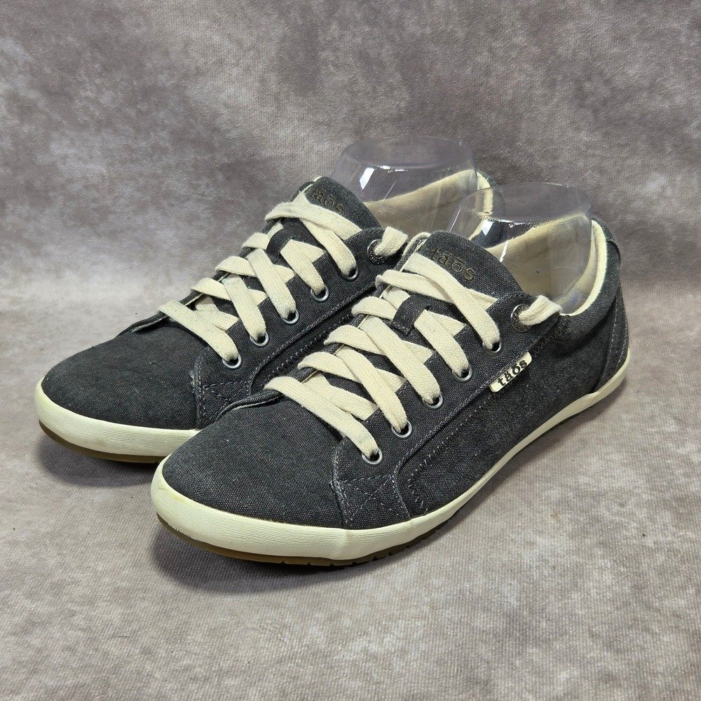 Taos Star Women Charcoal Gray Canvas Lace Up Sneakers Shoes STA-12844 Size 10